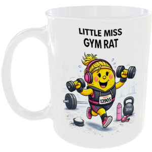 Little Miss Gym Rat Mug Funny Fitness Workout Gift Tea Coffee Cup Training 💪☕