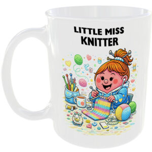 Little Miss Knitter Mug Funny Yarn Knit Needles Gift Tea Coffee Cup Wool Craft ☕