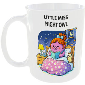 Little Miss Night Owl Mug Funny Late Night Gift Tea Coffee Cup Moonlight ZZZZ🌙☕