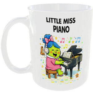 Little Miss Piano Mug Funny Music Keys Keyboard Gift Tea Coffee Cup Pianist 🎹☕