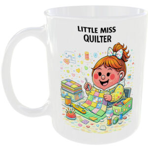 Little Miss Quilter Mug Funny Sewing Patchwork Gift Tea Coffee Cup Fabric 🪡☕
