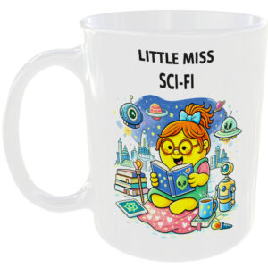 Little Miss Sci-Fi Mug Funny Space Books TV Gift Tea Coffee Cup Future Alien 👽☕