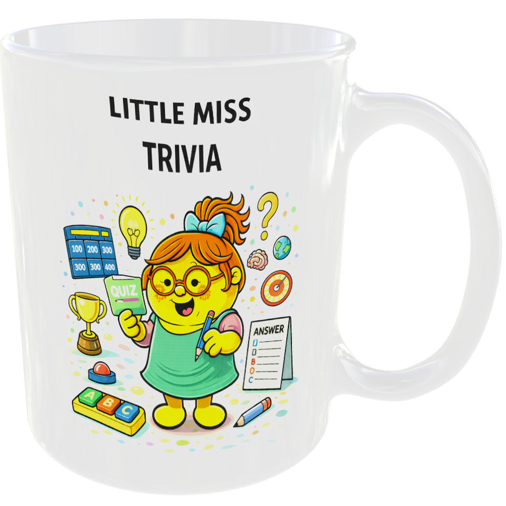 Little Miss Trivia Mug Funny Quiz Facts Gift Tea Coffee Cup Knowledge Brain ❓☕ - Image 2