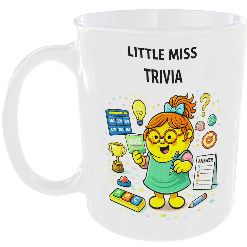 Little Miss Trivia Mug Funny Quiz Facts Gift Tea Coffee Cup Knowledge Brain ❓☕