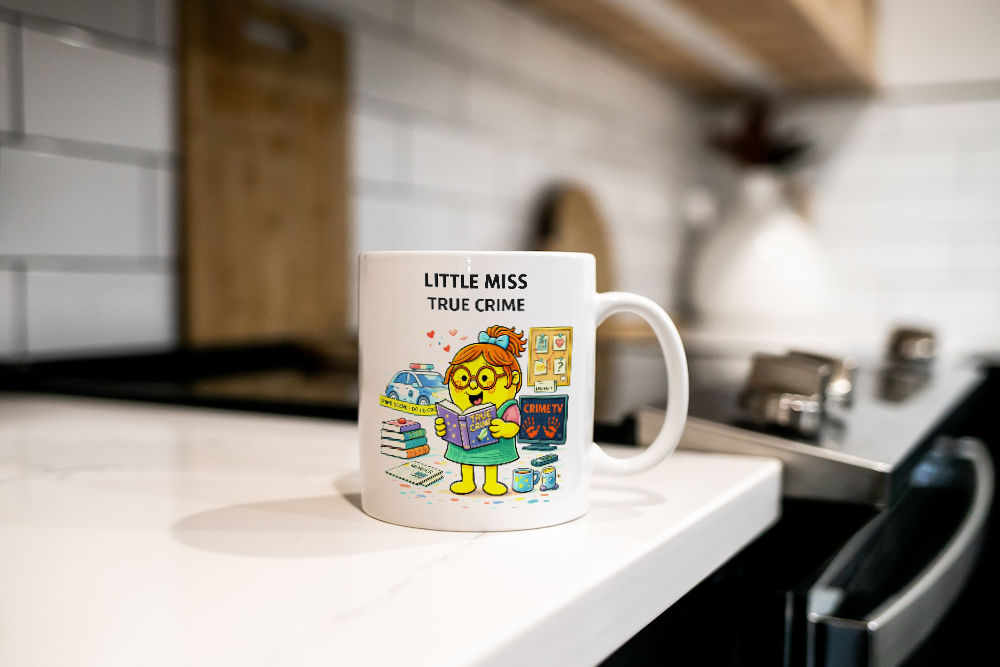 Little Miss True Crime Mug Funny Podcast Mystery Gift Tea Coffee Cup Detective ☕ - Image 3