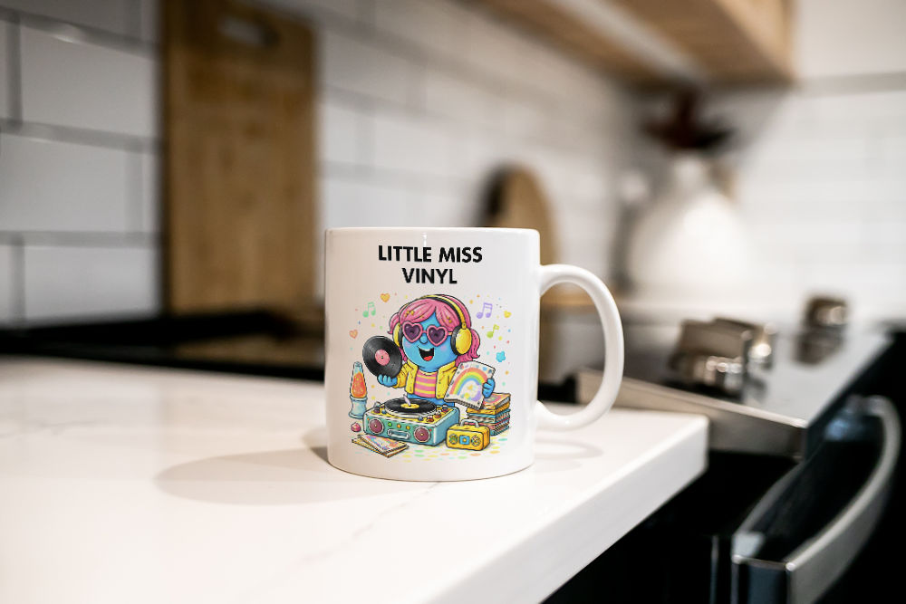 Little Miss Vinyl Mug Funny Record Music Gift Tea Coffee Cup Turntable Retro 💿☕ - Image 3