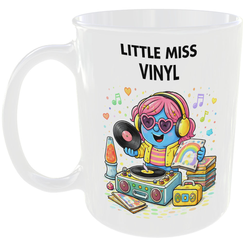Little Miss Vinyl Mug Funny Record Music Gift Tea Coffee Cup Turntable Retro 💿☕