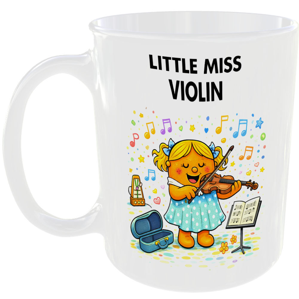 Little Miss Violin Mug Funny Classical Music Gift Tea Coffee Cup Orchestra 🎻☕