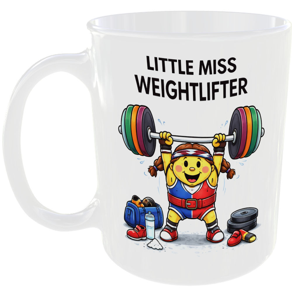 Little Miss Weightlifter Mug Funny Strength Training Gift Tea Coffee Cup Power ☕