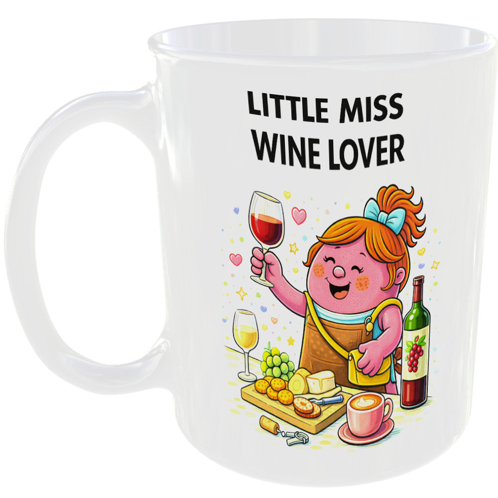 Little Miss Wine Lover Mug Funny Alcohol Gift Tea Coffee Cup Vineyard Cheers 🍷☕
