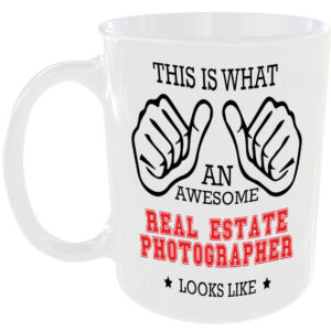 AWESOME REAL ESTATE PHOTOGRAPHER LOOKS LIKE MUG IDEAL GIFT CUP WORK JOB CAREER
