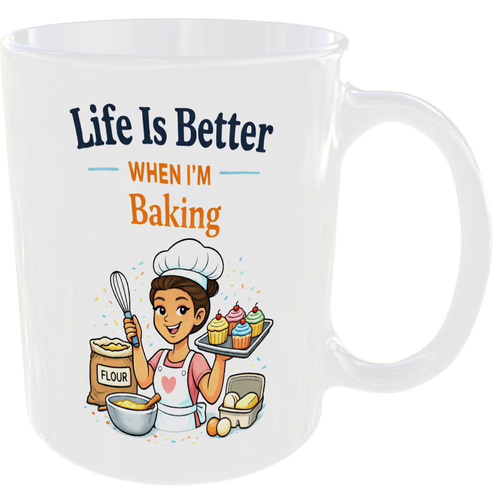Life Better Baking Gift Mug For Baker Cake Pie Maker Cook Bake Lover Present Cup - Image 2