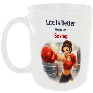 Life Better Boxing Girl Gift Mug For Boxer Lady Fight Fan Box Ideal Coffee Cup