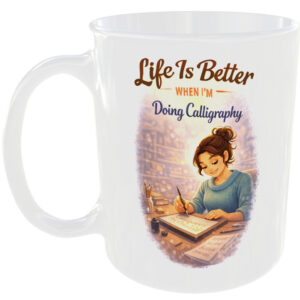 Life Is Better Calligraphy Lover Gift Mug Hand Lettering Artist Present Girl Cup