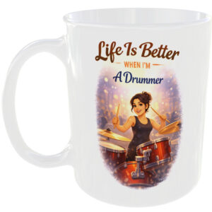 Life Batter Drumming Drummer Gift Mug Drum Kit Player Musician Ideal Cup For Her