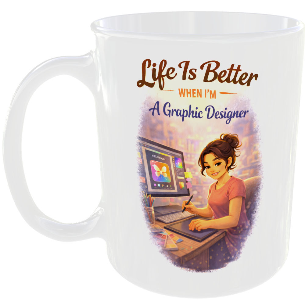 Graphic Designer Girl Gift Mug Creative Professional Design Present Cup For Her