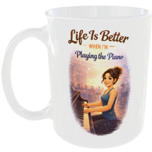 Life Better Pianist Girl Gift Mug Piano Player Music Lover Present Cup For Her