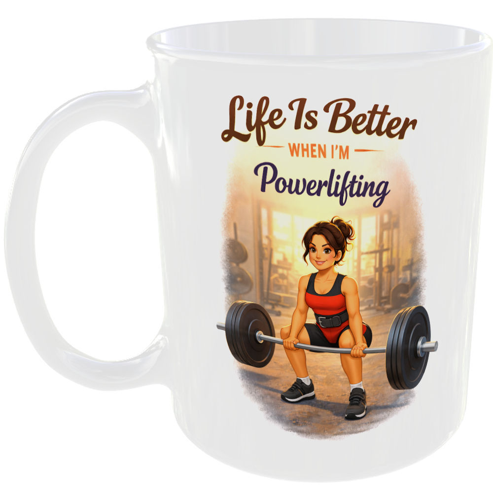 Powerlifting Power Lifting Girl Gift Mug Strength Training Gym Idel Cup For Her