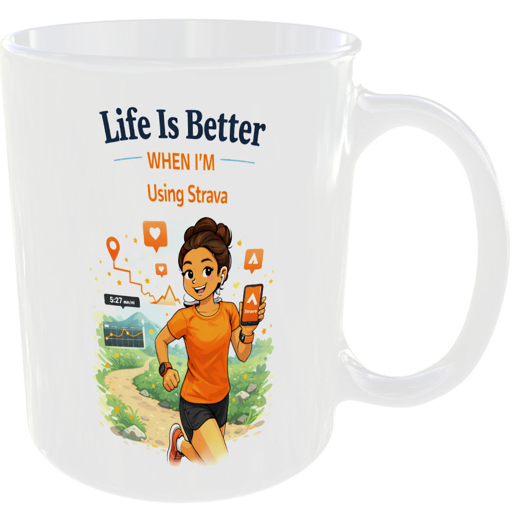 Strava Runner Girl Gift Mug Run Cycling Fitness Tracker App Present Cup For Her - Image 2