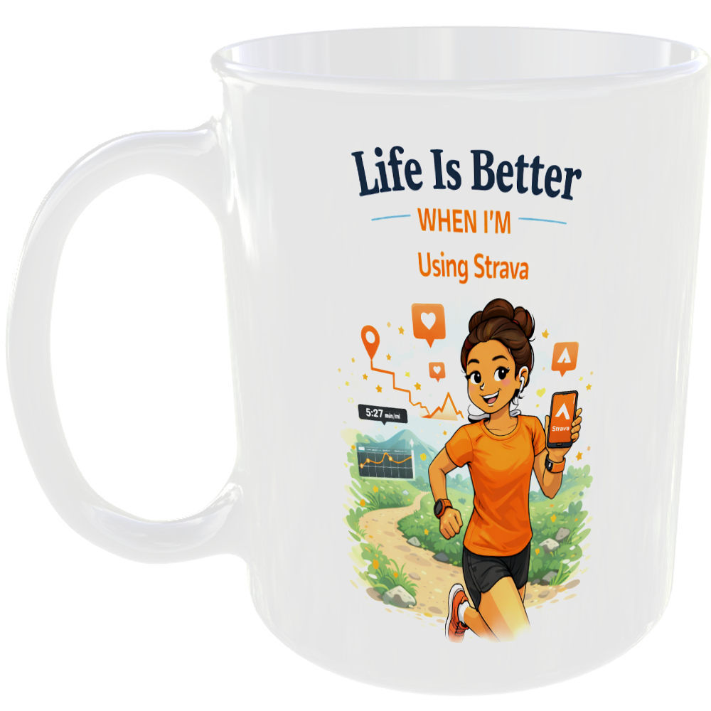 Strava Runner Girl Gift Mug Run Cycling Fitness Tracker App Present Cup For Her