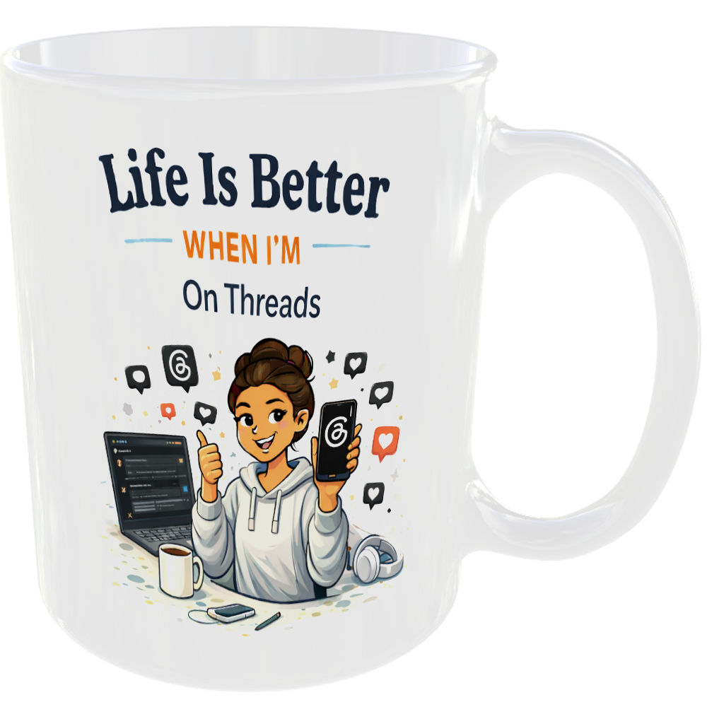 Threads App Platform User Gift Mug Social Media My Fan Girl Cup Her Meta Present - Image 2