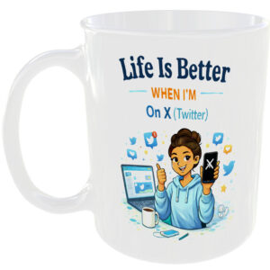Life Better On X Twitter App User Gift Mug Social Media Girl Present Cup For Her