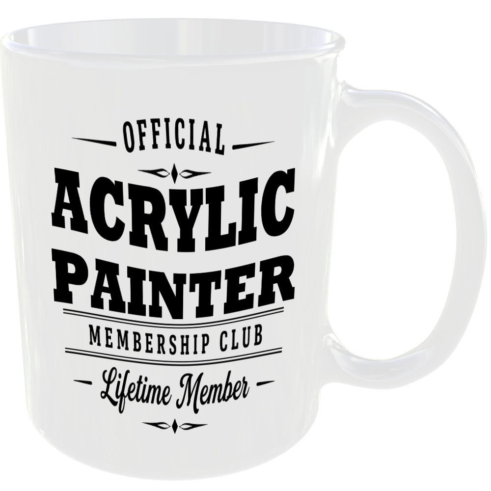 Official Acrylic Painter Membership Club Funny Ceramic Mug Craft Creative Hobby - Image 2