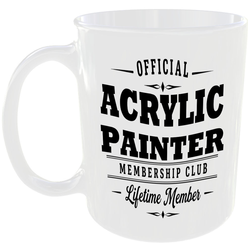 Official Acrylic Painter Membership Club Funny Ceramic Mug Craft Creative Hobby