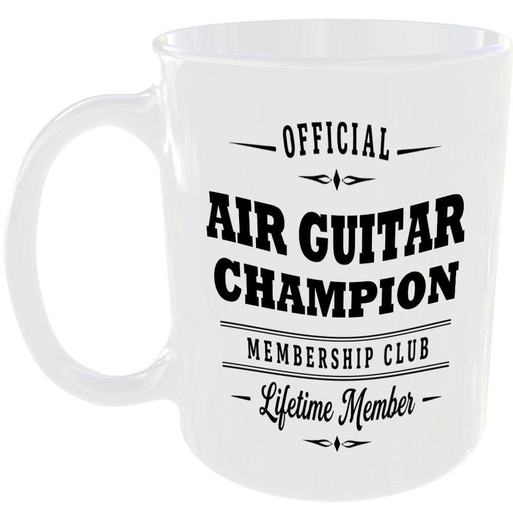 Official Air Guitar Champion Membership Club Funny Ceramic Mug Music Musician