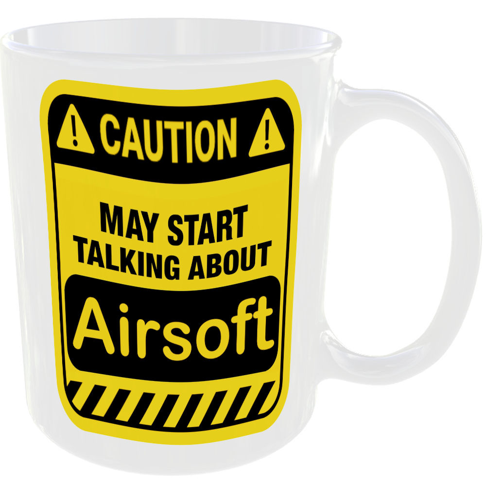 Caution May Start Talking About Airsoft Mug Funny Hobbies Cup Coffee Tea Gift - Image 2
