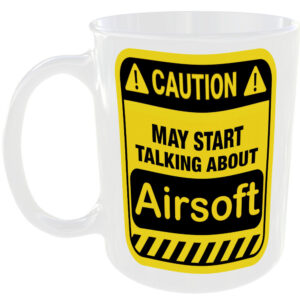 Caution May Start Talking About Airsoft Mug Funny Hobbies Cup Coffee Tea Gift
