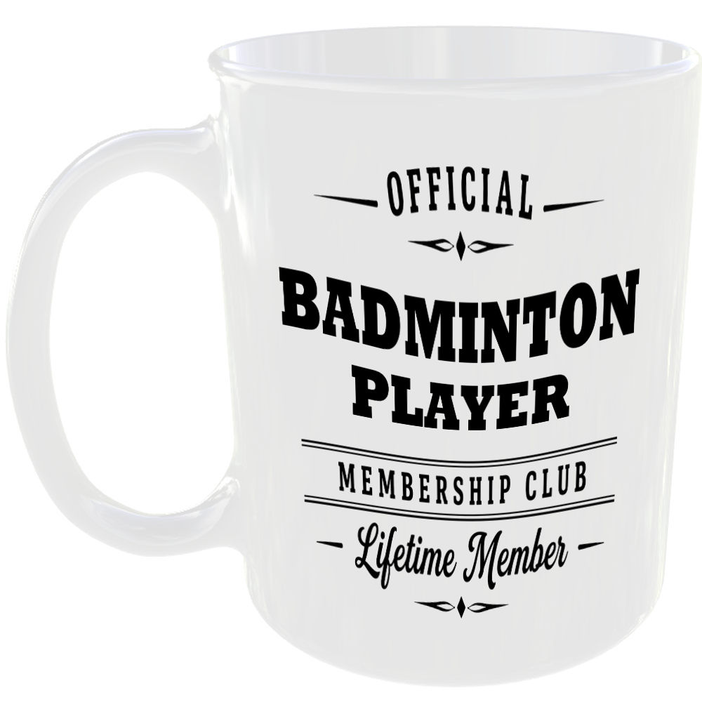 Official Badminton Player Membership Club Funny Ceramic Mug Sports Fitness Fan