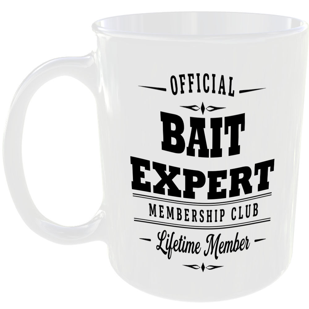 Official Bait Expert Membership Club Funny Ceramic Mug Outdoor Hobby Adventure