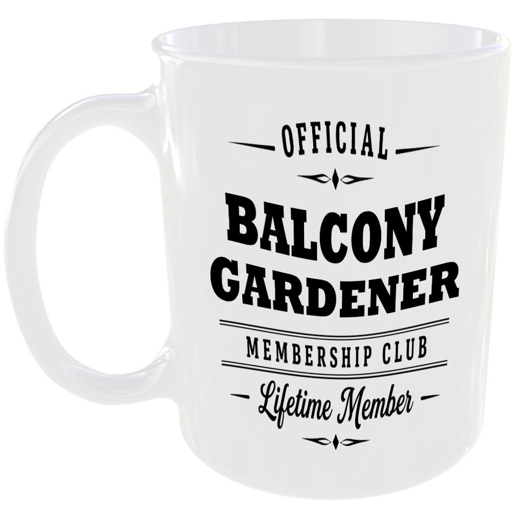 Official Balcony Gardener Membership Club Funny Gardening Ceramic Mug Gift