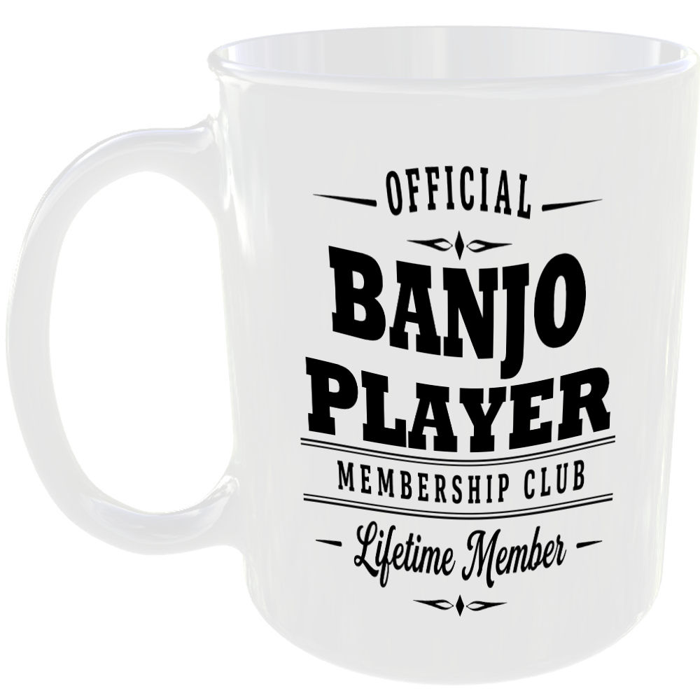 Official Banjo Player Membership Club Funny Ceramic Mug Music Musician Fan Gift