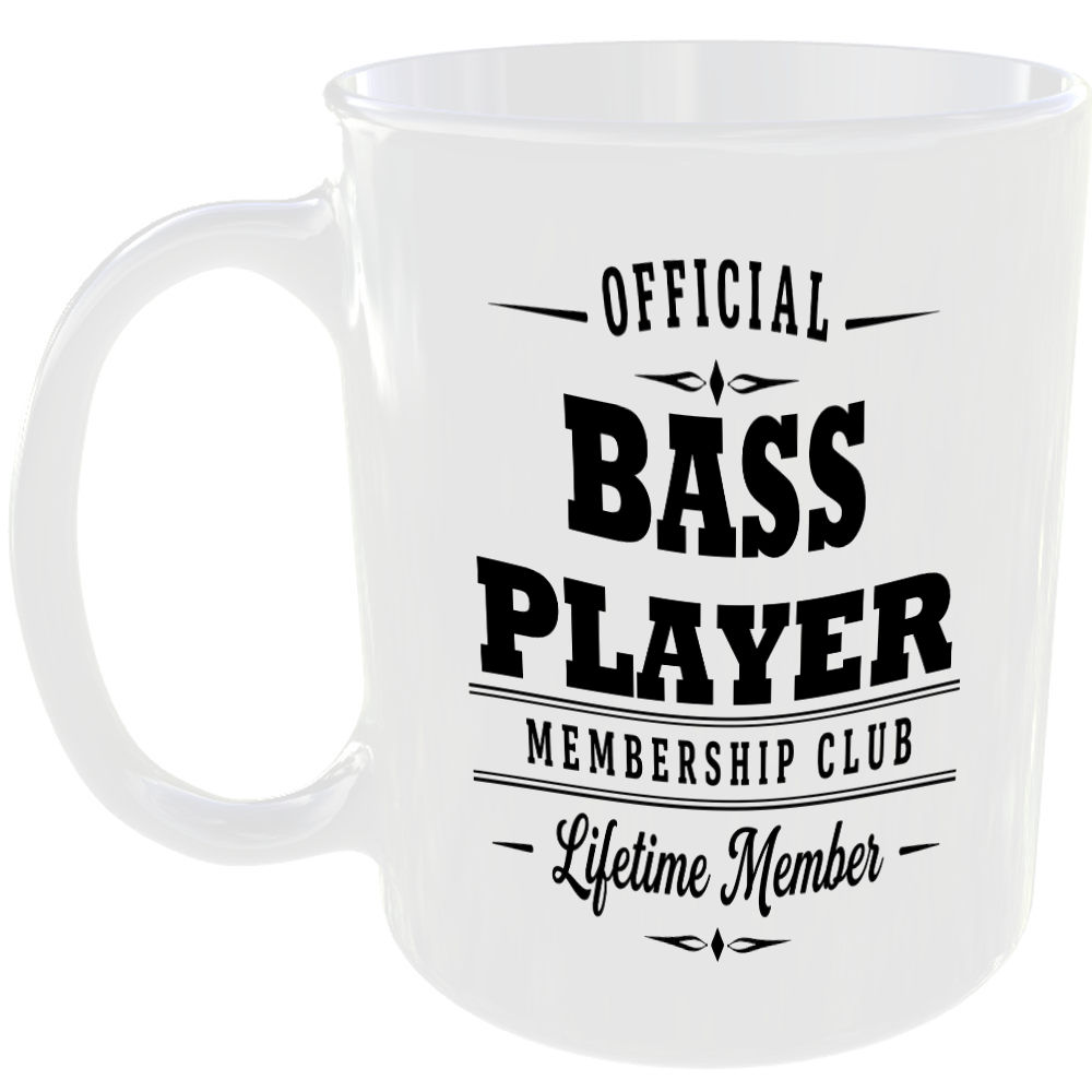 Official Bass Player Membership Club Funny Ceramic Mug Music Musician Fan Gift