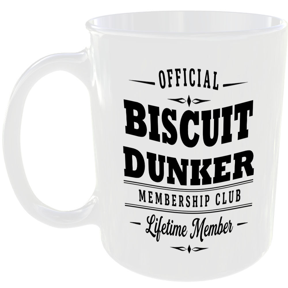Official Biscuit Dunker Membership Club Funny Ceramic Mug Foodie Kitchen Tea Cup