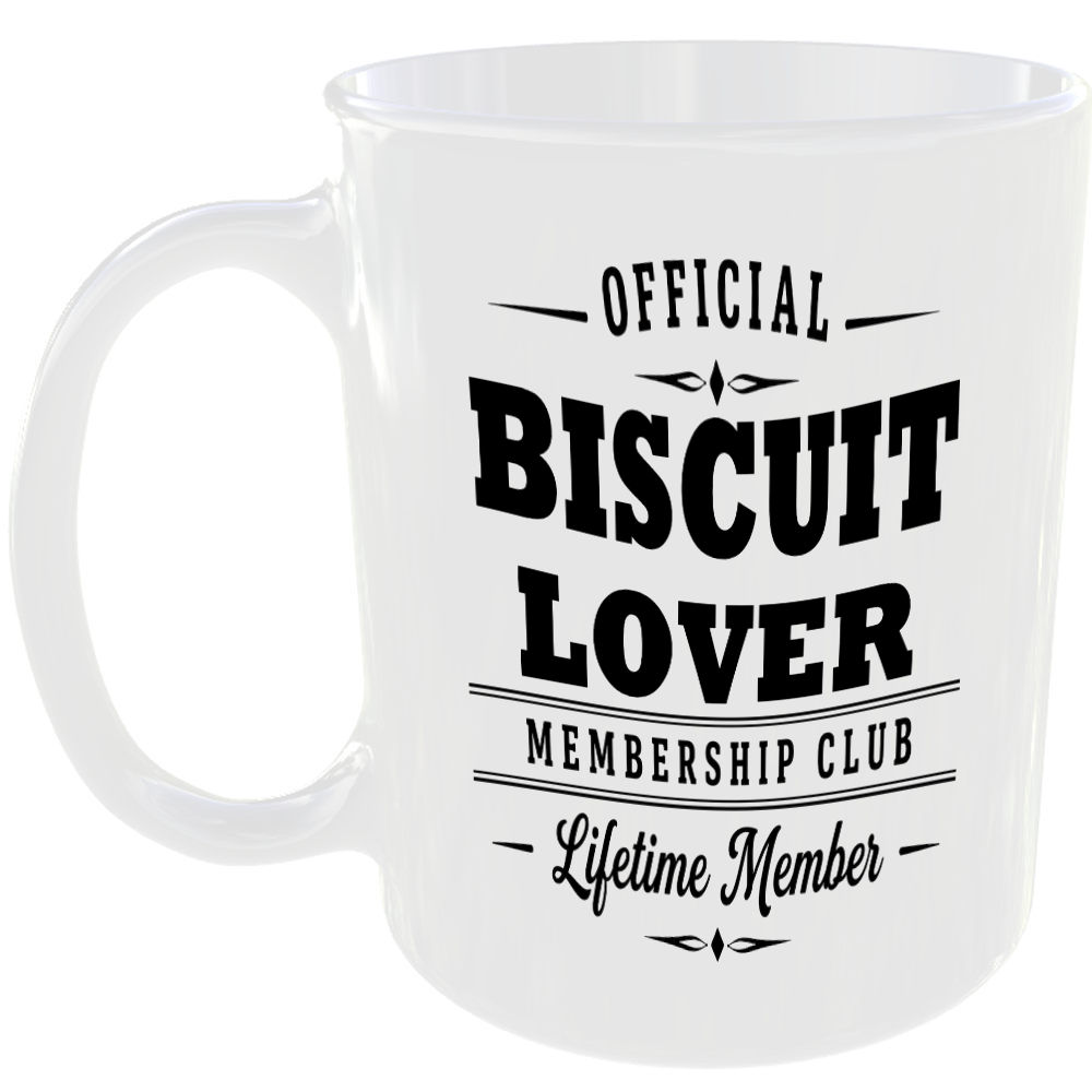 Official Biscuit Lover Membership Club Funny Ceramic Mug Foodie Kitchen Tea Cup