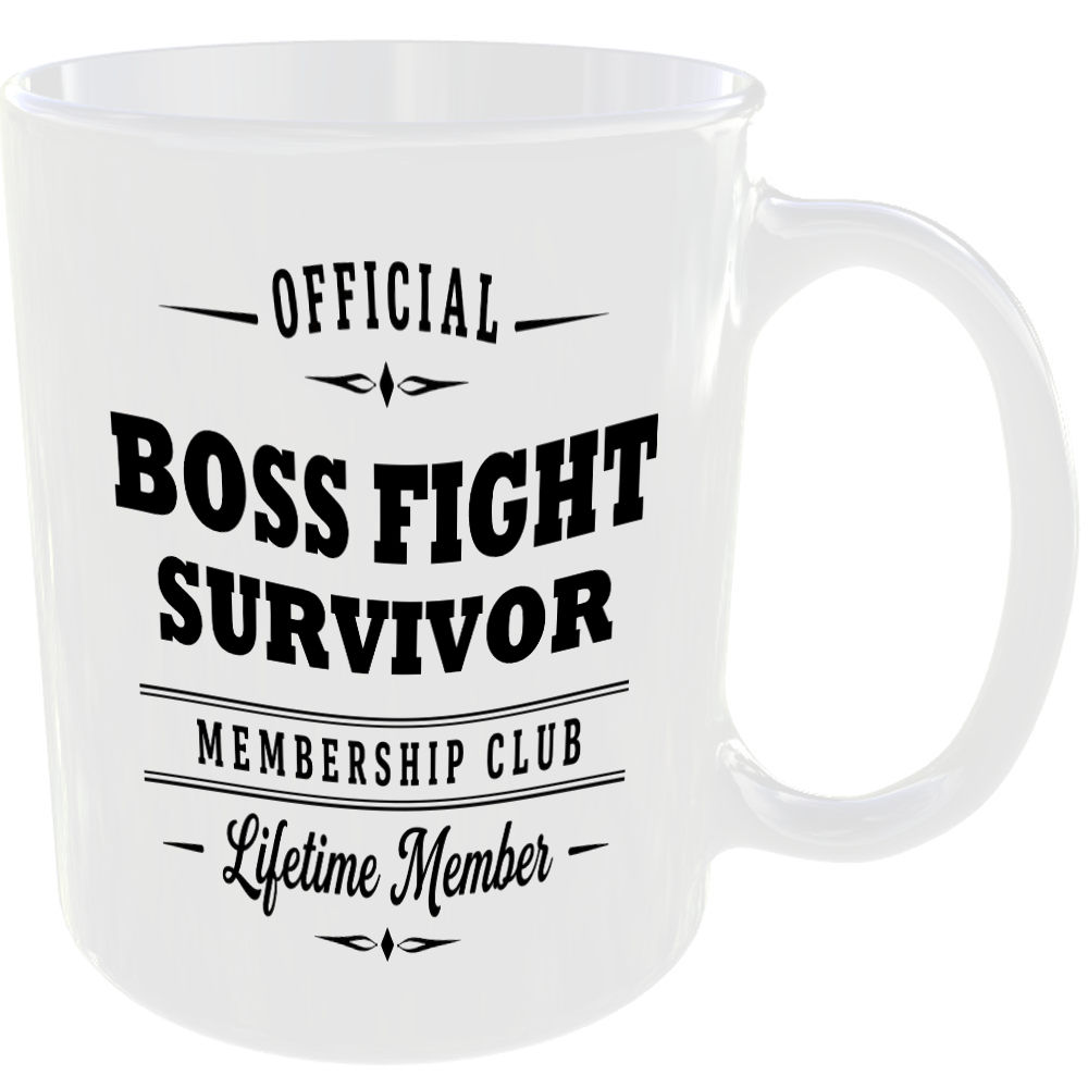 Official Boss Fight Survivor Membership Club Funny Ceramic Mug Gaming Gamer Gift - Image 2