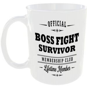 Official Boss Fight Survivor Membership Club Funny Ceramic Mug Gaming Gamer Gift