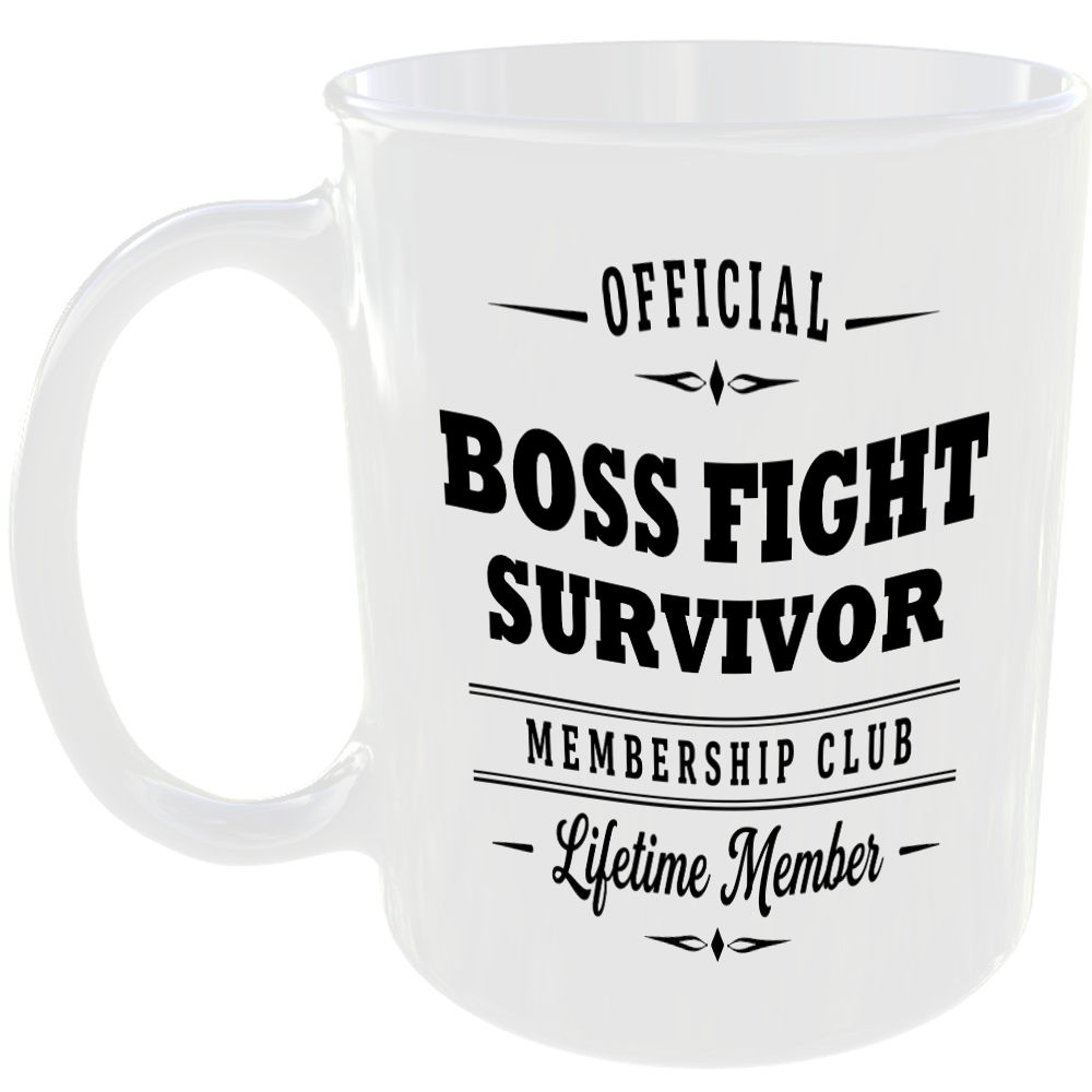Official Boss Fight Survivor Membership Club Funny Ceramic Mug Gaming Gamer Gift