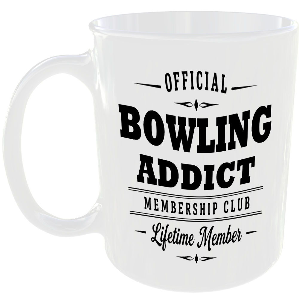 Official Bowling Addict Membership Club Funny Ceramic Mug Sports Fitness Fan Tea