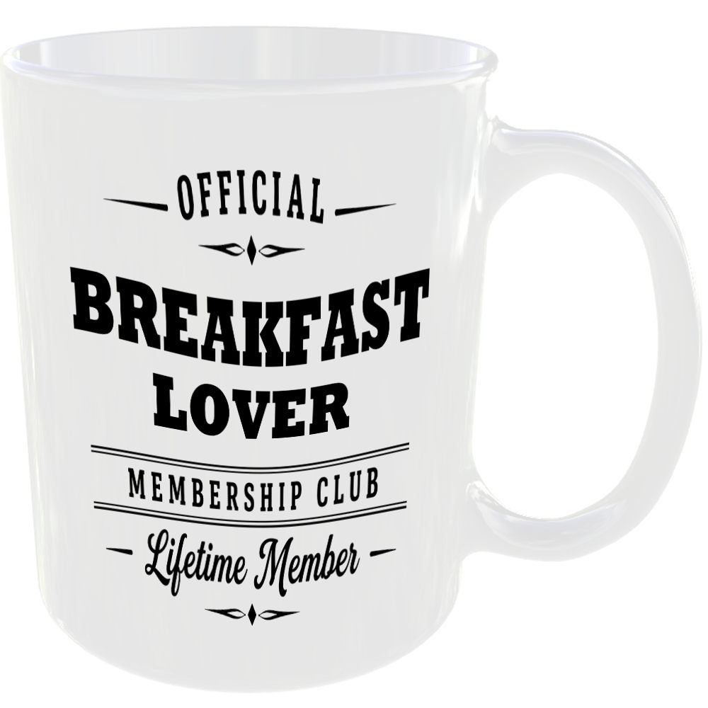 Official Breakfast Lover Membership Club Funny Ceramic Mug Birthday Gift Tea Cup - Image 2