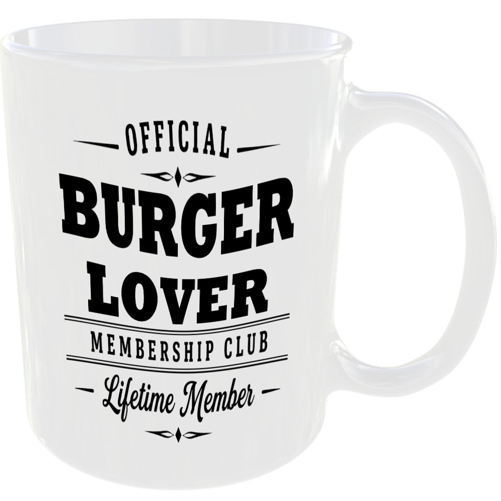 Official Burger Lover Membership Club Funny Ceramic Mug Foodie Kitchen Tea Cup ☕ - Image 2