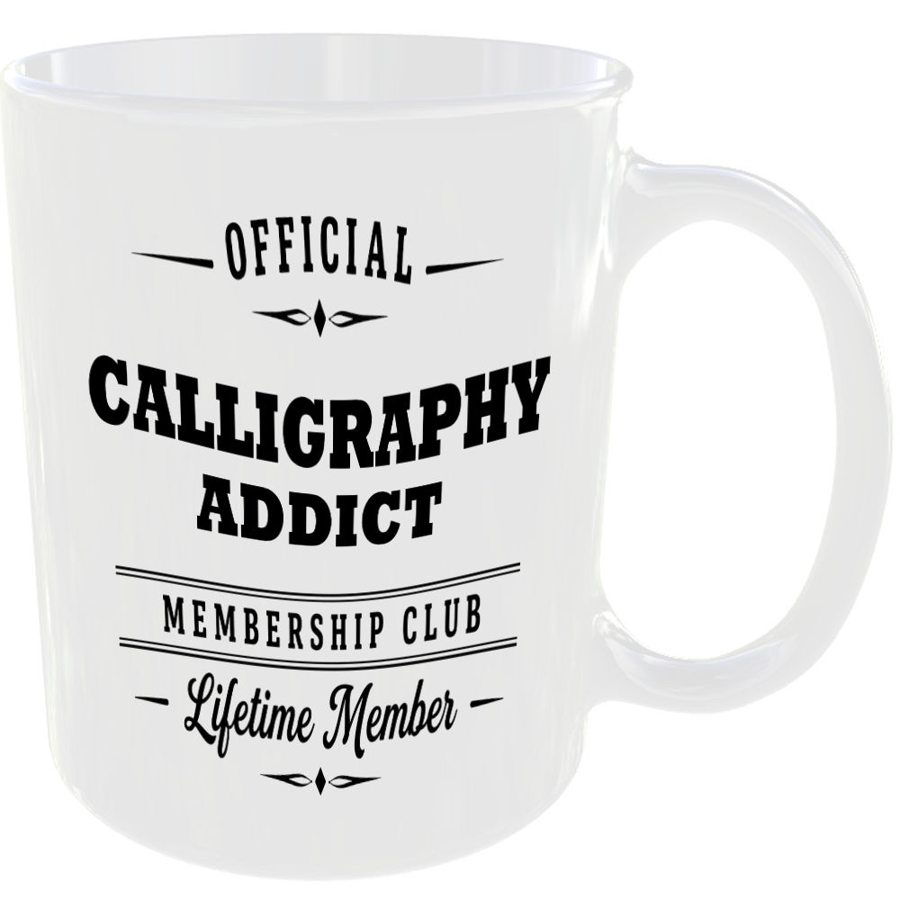 Official Calligraphy Addict Membership Club Funny Ceramic Mug Craft Creative Tea - Image 2