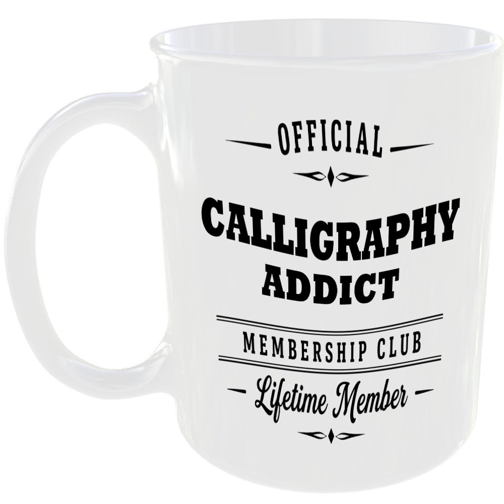 Official Calligraphy Addict Membership Club Funny Ceramic Mug Craft Creative Tea