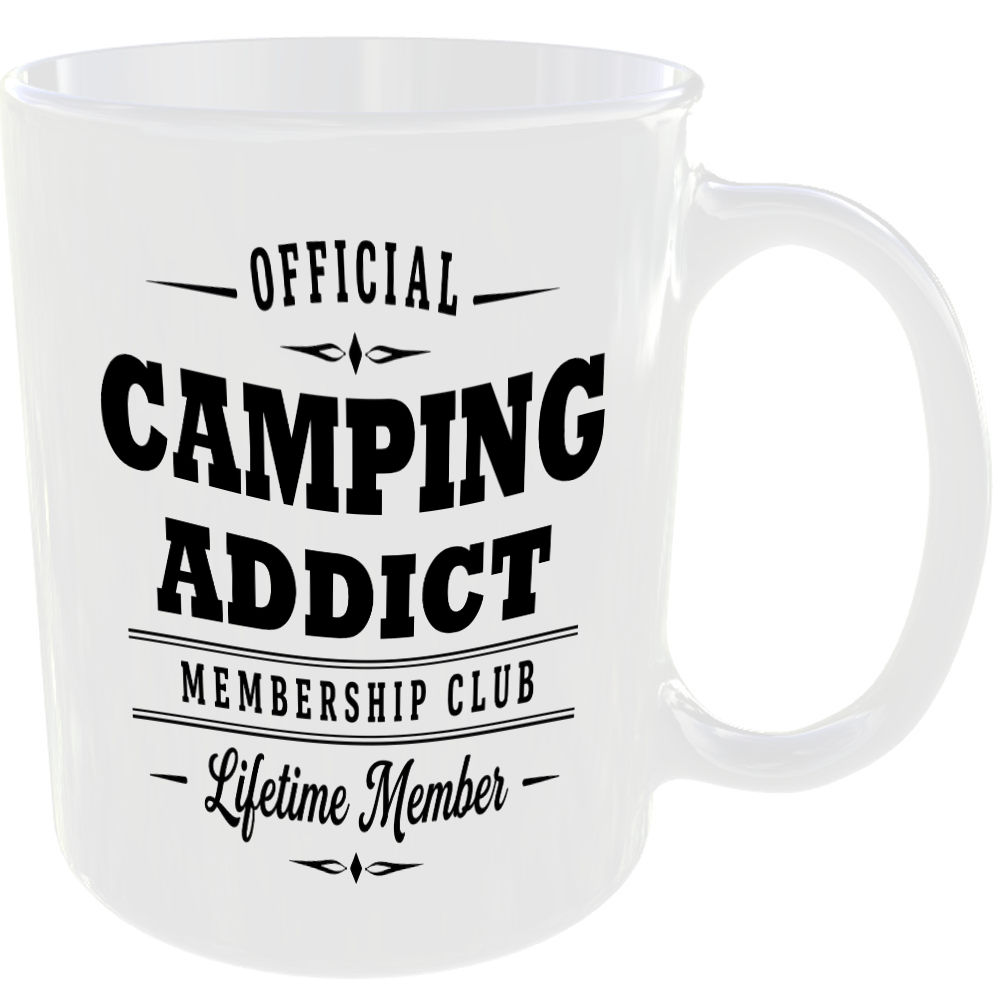 Official Camping Addict Membership Club Funny Ceramic Mug Outdoor Hobby Birthday - Image 2