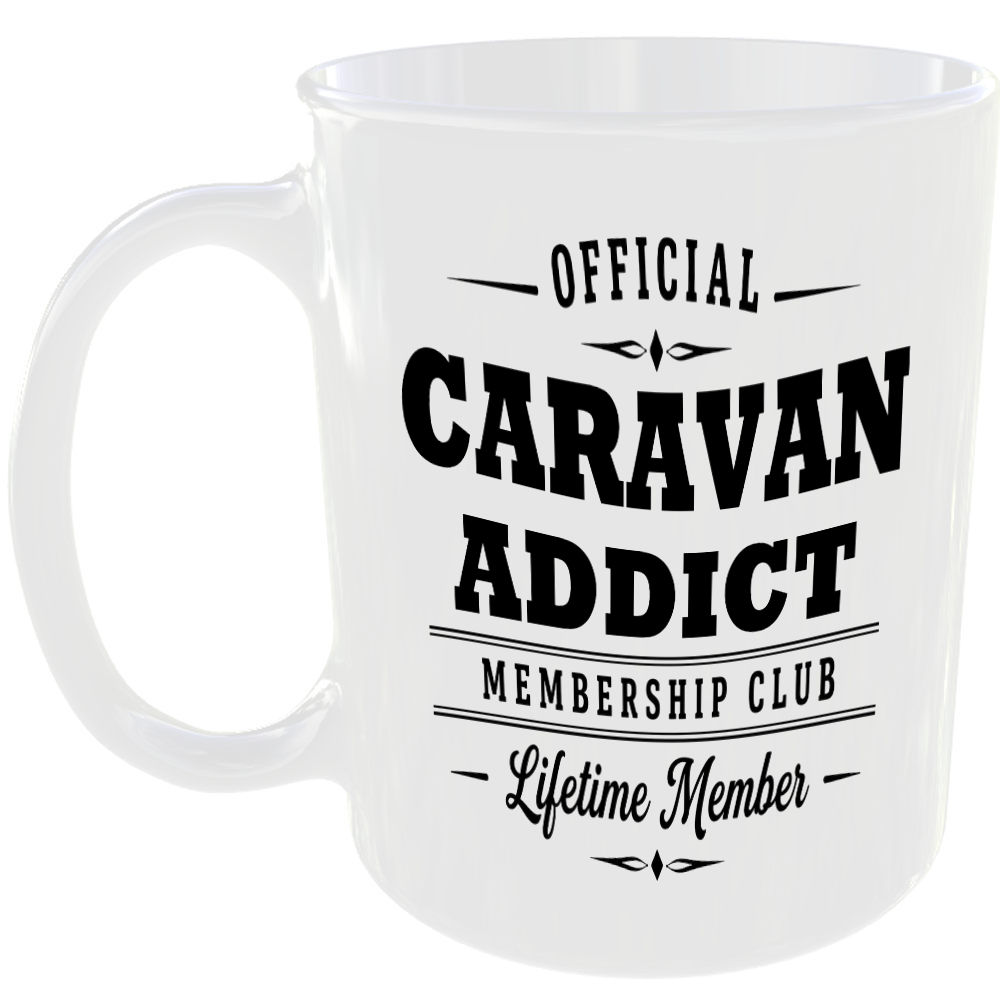 Official Caravan Addict Membership Club Funny Ceramic Mug Outdoor Hobby Birthday