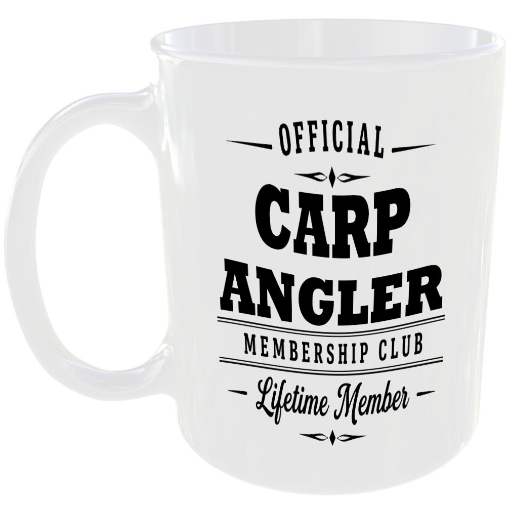 Official Carp Angler Membership Club Funny Ceramic Mug Outdoor Hobby Adventure