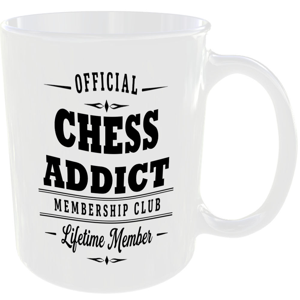 Official Chess Addict Membership Club Funny Ceramic Mug Collector Hobby Novelty - Image 2